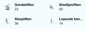 Liften in het wintersport gebied